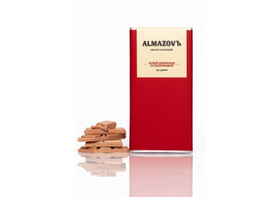 Белый шоколад с клубникой 80г | 0% сахара