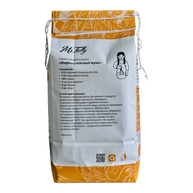 Борошно вівсяне безглютенове - Ms. Tally 1000 грам Борошно вівсяне безглютенове - Ms. Tally 1000 грам