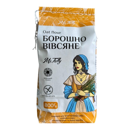 Борошно вівсяне безглютенове - Ms. Tally 1000 грам Борошно вівсяне безглютенове - Ms. Tally 1000 грам