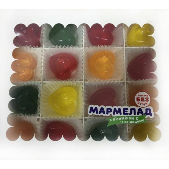 Коробка мармеладних сердечок на меді 340 грам