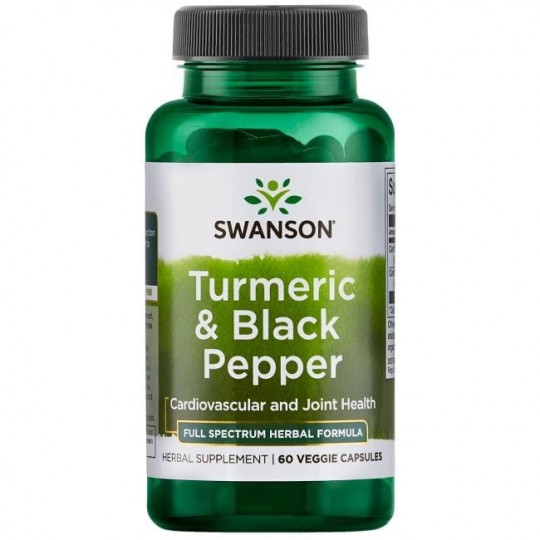 Куркума та чорний перець Swanson Turmeric & Black Pepper - 60 капсул Swanson