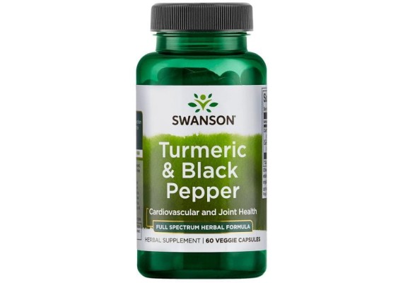 Куркума та чорний перець Swanson Turmeric & Black Pepper - 60 капсул Swanson