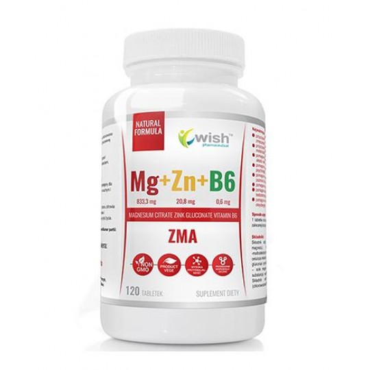 Магний + цинк + витамин B6 - 120 таблеток - WISH