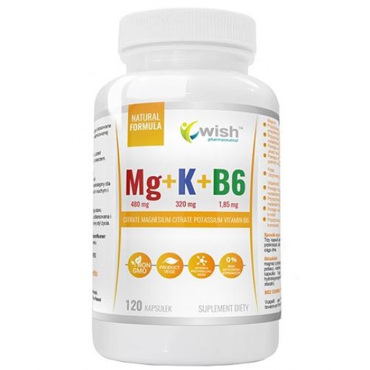 Магний + калий + витамин B6 - 120 капсул - WISH