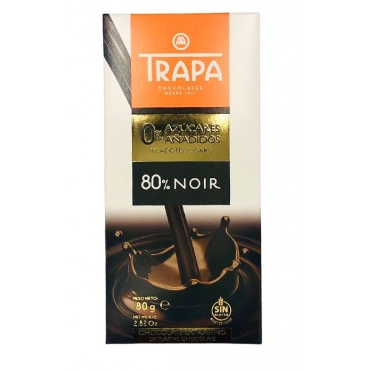 Шоколад без сахара – TRAPA 0% черный 80% 80 грамм Шоколад без сахара – TRAPA 0% черный 80% 80 грамм