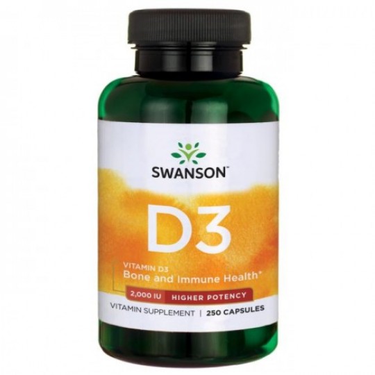 Swanson Витамин D3 2000 МЕ 50мкг - (250 капс.)