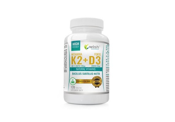 Витамин K2 100мкг+D3 50мкг - 120 таблеток - WISH